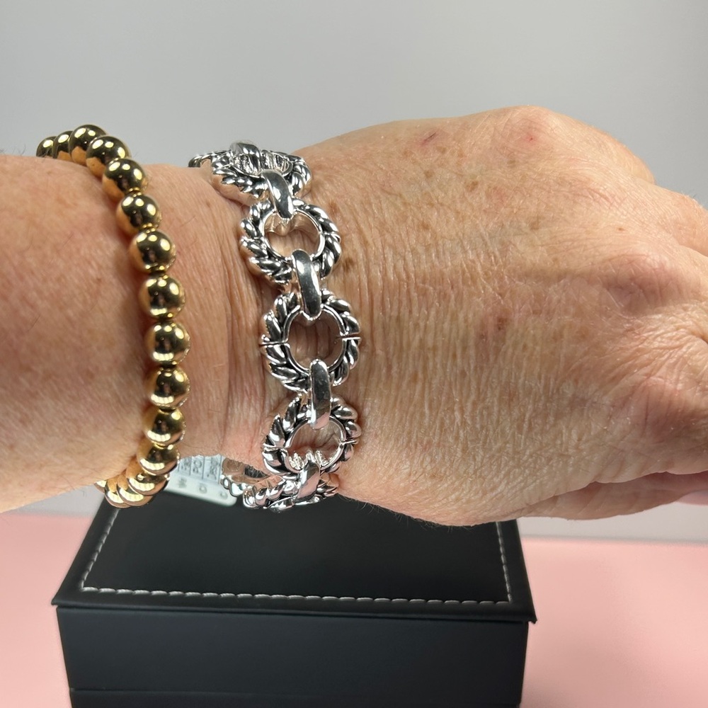 Classic Silver Rope Link Bracelet